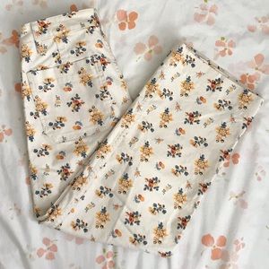 Madewell floral wide leg denim